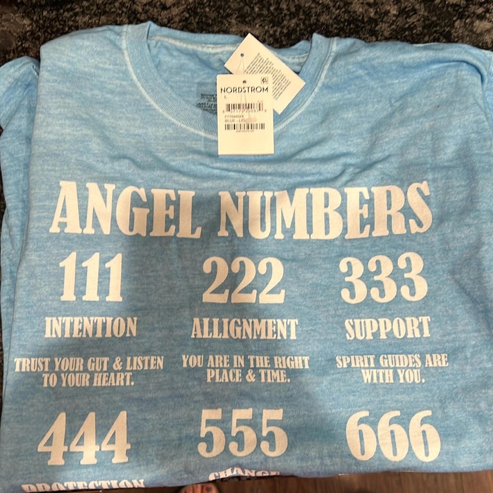 Blue T-Shirt with angel numbers